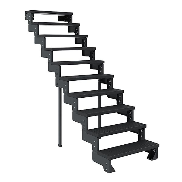 Dolle Außentreppe Gardentop Anthrazit 10 Stufen 80 cm Anthrazit Ohne Geländ günstig online kaufen