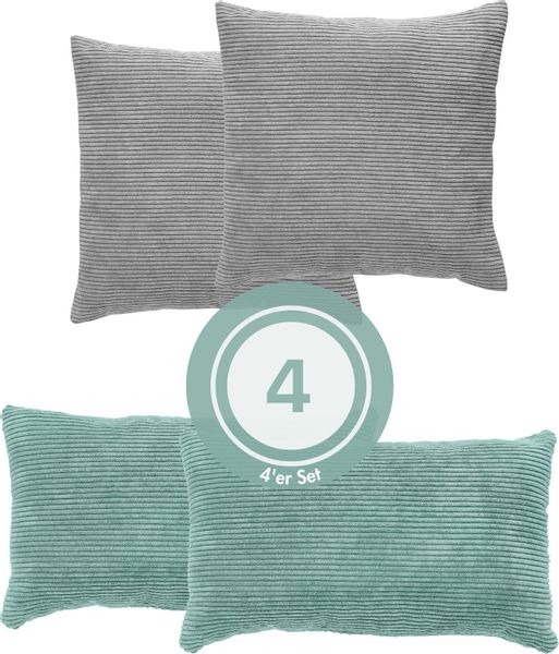 Andiamo Dekokissen "Cord Kissen Emy, 4er Set, Kissenhülle mit Füllung" Sofa günstig online kaufen