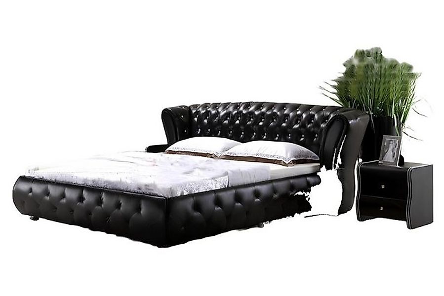 Xlmoebel Bett Neues Designer Ehebett aus Leder in XXL Chesterfield-Stil für günstig online kaufen