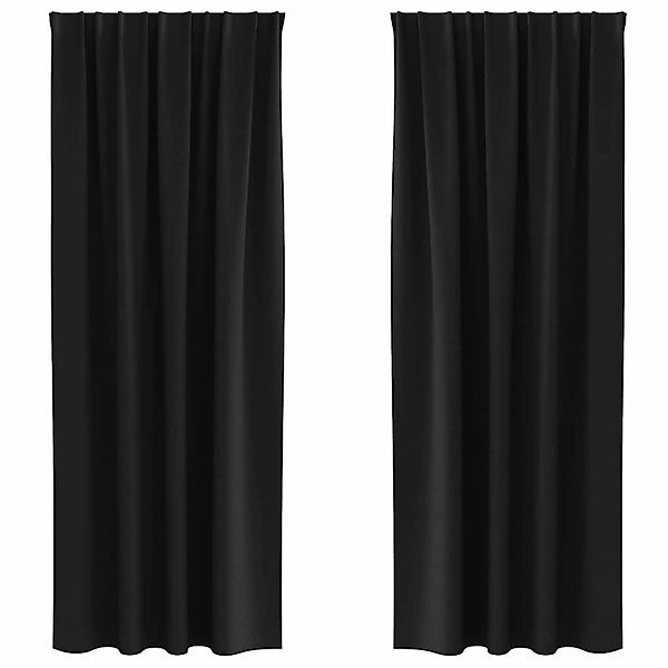 vidaXL Verdunkelungs-Vorhänge mit Ringen Schwarz Polyester 4107430 günstig online kaufen