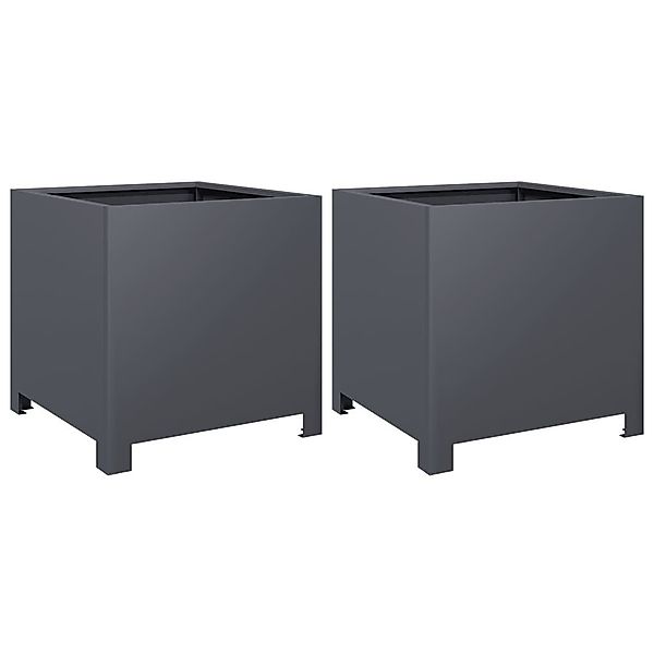 vidaXL Blumentopf Pflanzkübel 2 Stk. Anthrazit günstig online kaufen