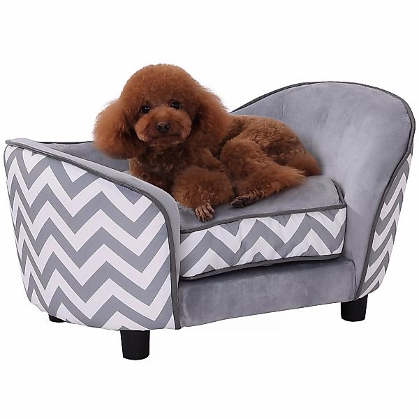 PawHut Hundebett grau Holz B/H/L: ca. 41x33,5x67 cm günstig online kaufen