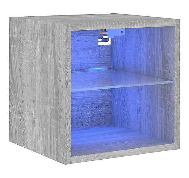 vidaXL TV-Wand TV-Wandschrank mit LED-Leuchten Grau Sonoma 30x28,5x30 cm, ( günstig online kaufen