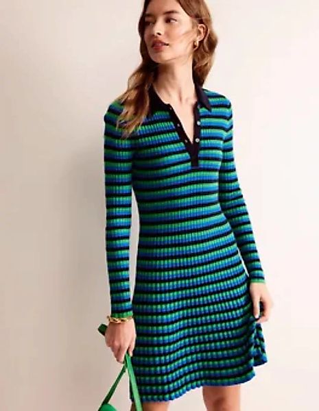 Minikleid mit Kragen Damen Boden, Marineblau und Strahlendes Grün günstig online kaufen