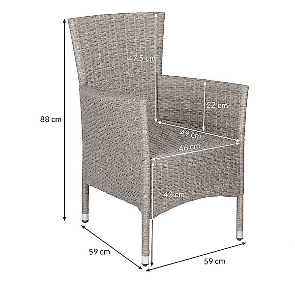 Casaria Gartenstuhl (2 St), Polyrattan 2er günstig online kaufen
