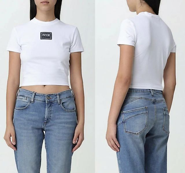 Versace T-Shirt VERSACE JEANS COUTURE CREW NECK Logo Cropped Top T-shirt Bl günstig online kaufen