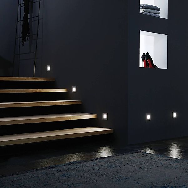 LED-Wandeinbauleuchte Wall F, grau, 1,8 W, 7,5 x 7,5 cm günstig online kaufen
