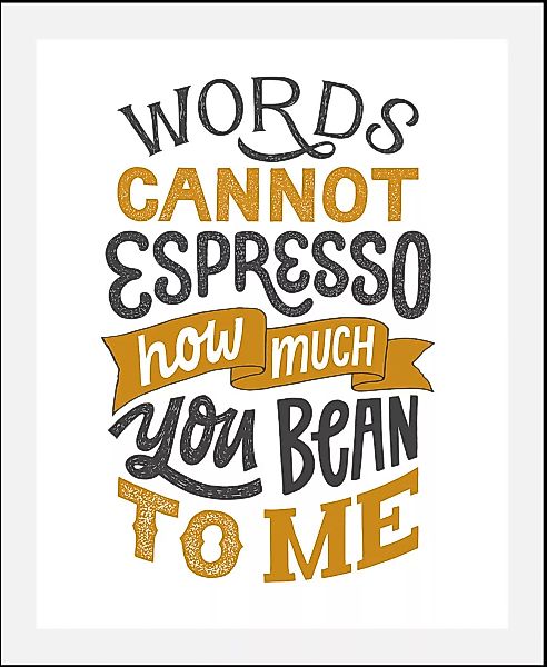 queence Bild "Espresso Bean", Schriftzüge, (1 St.), gerahmt günstig online kaufen