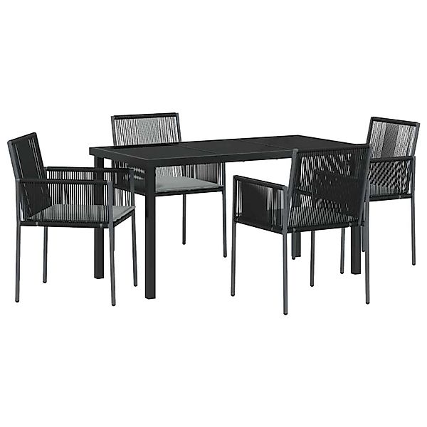 vidaXL Garten Essgruppe 5-Tlg Schwarz Poly Rattan 3379109 günstig online kaufen