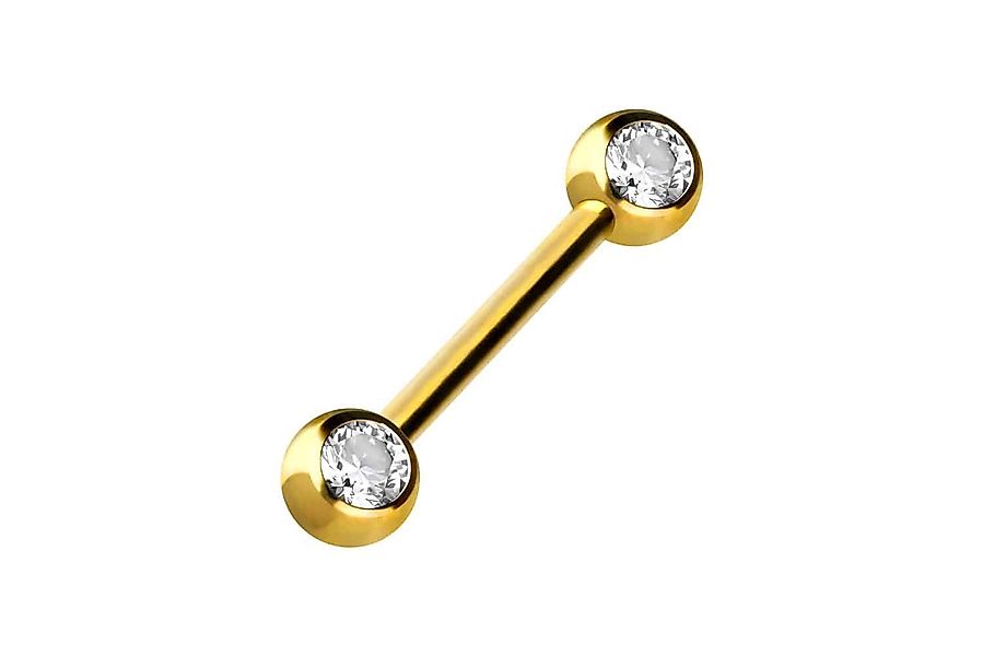 PIERCINGLINE Brustwarzenpiercing Chirurgenstahl Barbell SEITLICHE KRISTALLE günstig online kaufen