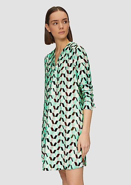 s.Oliver Minikleid Gemustertes Kleid mit Faltendetails günstig online kaufen