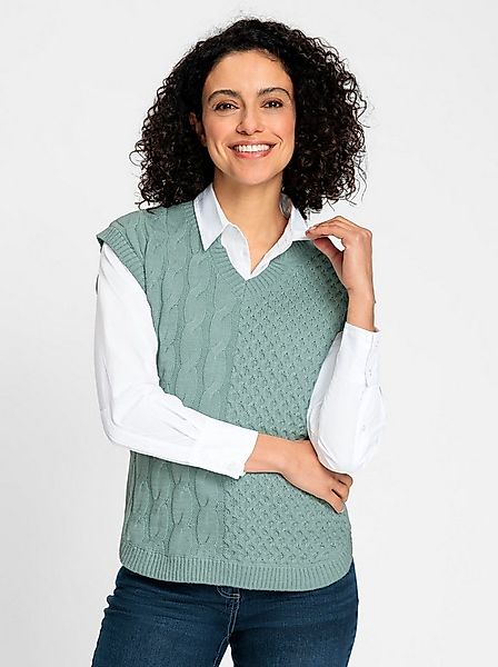 Witt Strickpullover Pullunder Ärmellos Zopfmuster günstig online kaufen