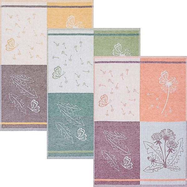 Kracht Geschirrtuch Geschirrtuch "Pusteblume" im 3er-Pack, günstig online kaufen