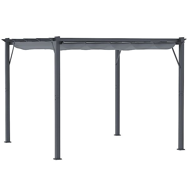 Outsunny Pergola Aluminium Polyester Kohlegrau Dunkelgrau 300L x 300B x 223 günstig online kaufen
