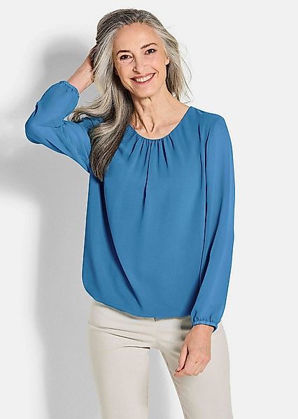 GOLDNER Klassische Bluse Jerseybluse mit Falten-Details Blusenshirt mit Run günstig online kaufen