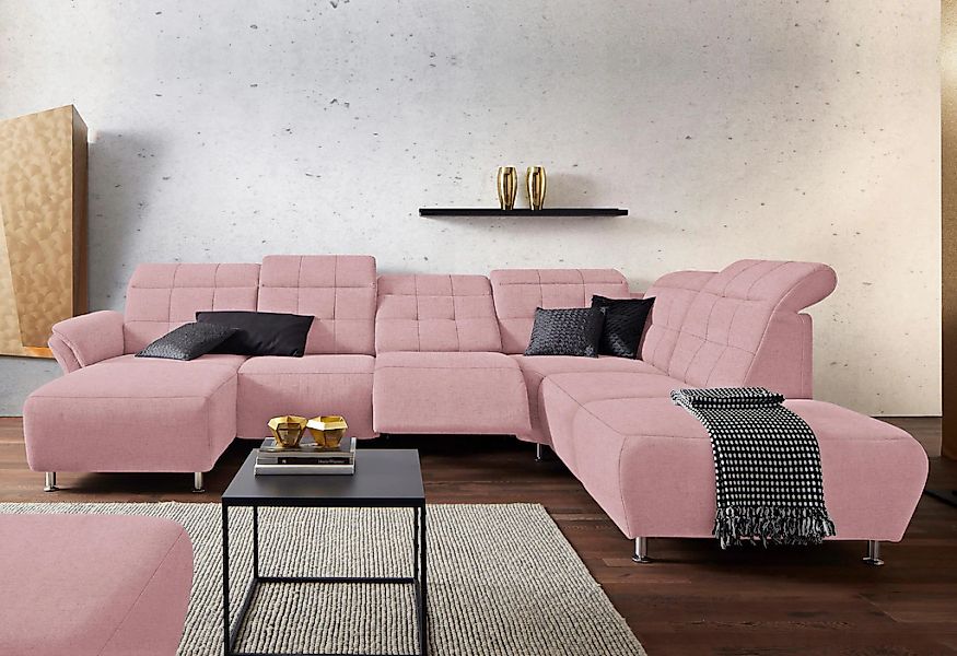 Home affaire Wohnlandschaft "Manhattan U-Form" 2 Sitze mit elektrischer Rel günstig online kaufen