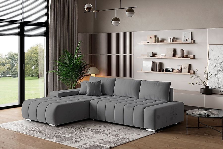Masseno Ecksofa ALESE mit Schlaffunktion L-Form, Sofa mit Bettkasten günstig online kaufen