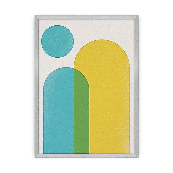 Poster Abstract Shapes II, 50 x70 cm, Ramka: Srebrna günstig online kaufen