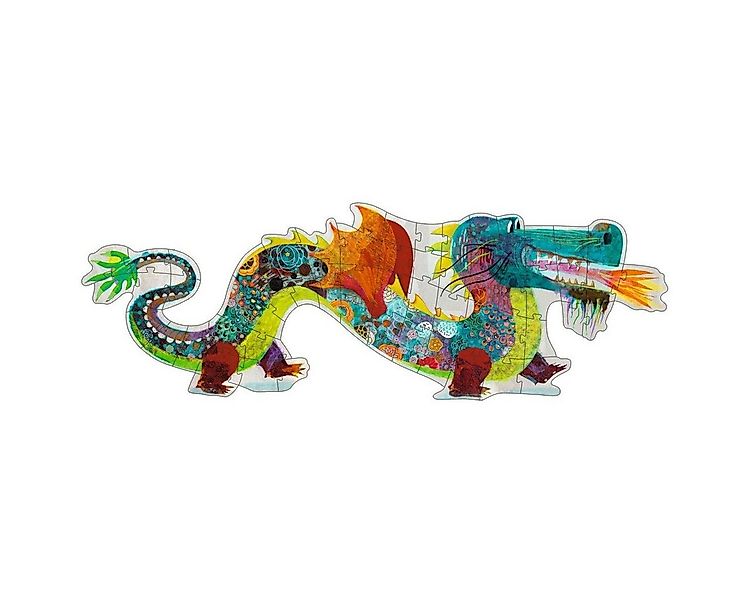 DJECO Konturenpuzzle Puzzle Leon der Drache 58 Teile 1,38 m lang, 58 Puzzle günstig online kaufen