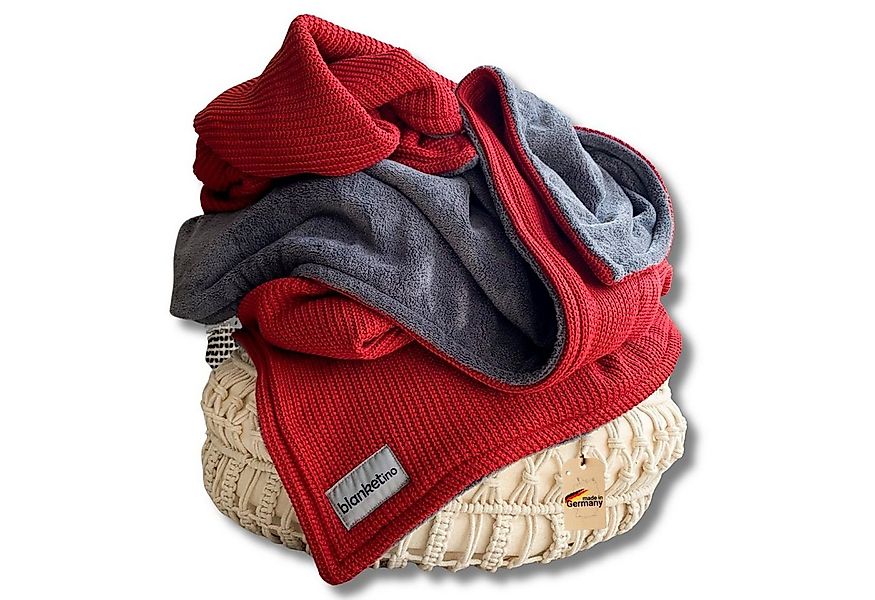 Wohndecke flauschige Kuscheldecke, wärmende Couchdecke im Strick Design, bl günstig online kaufen
