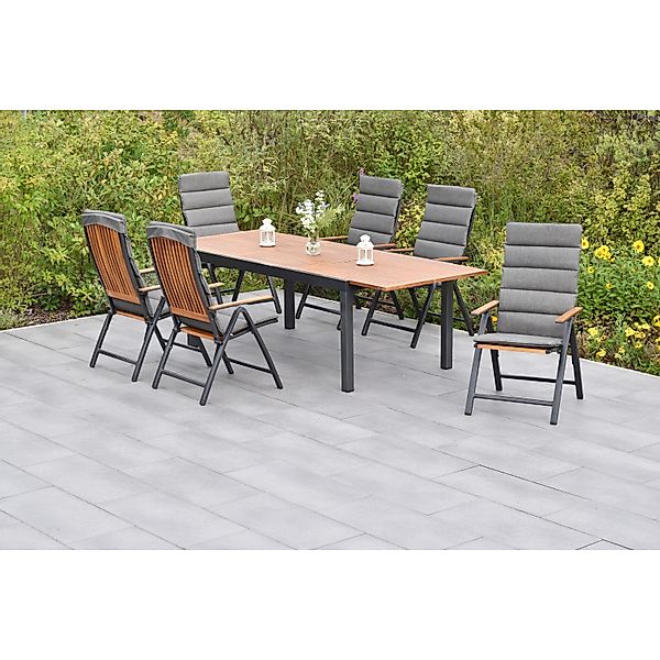 Merxx Athos Set 13-tlg. mit Gartentisch Ausziehbar 180/250 x 100 cm inkl. K günstig online kaufen