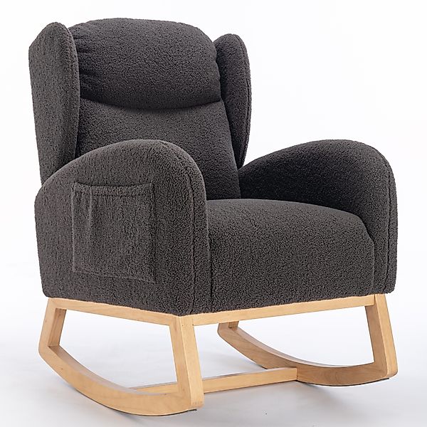 i@home Relaxsessel moderner Schaukelstuhl mit Teddy-Stoffbezug günstig online kaufen