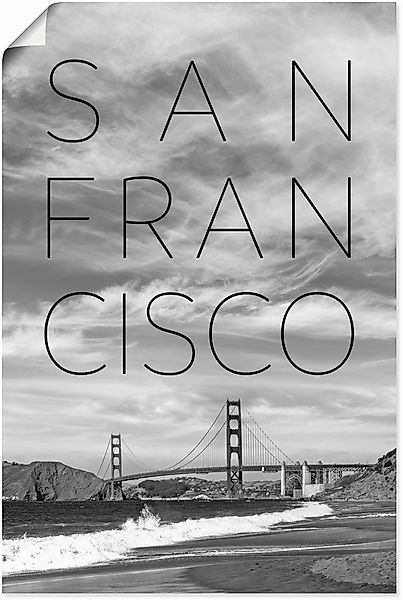 Artland Poster »Golden Gate Bridge & Baker Beach«, San Francisco, (1 St.), günstig online kaufen