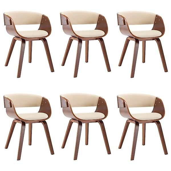 vidaXL Esszimmerstühle 6 Stk Creme Bugholz und Kunstleder 278858 günstig online kaufen