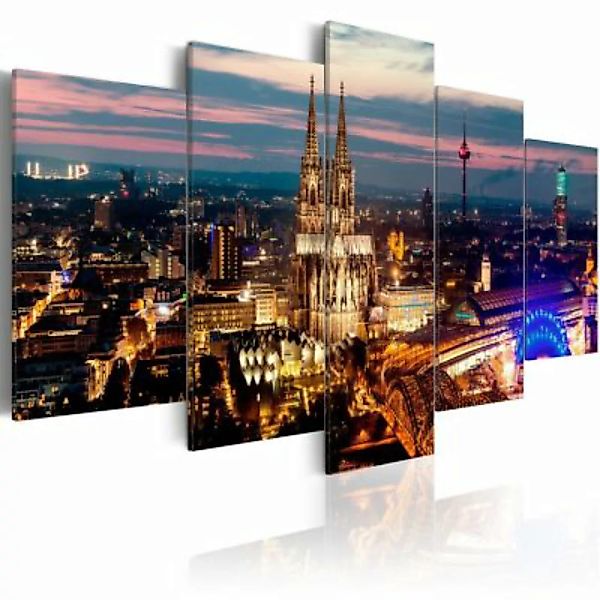 artgeist Wandbild Koeln: Night Panorama mehrfarbig Gr. 200 x 100 günstig online kaufen
