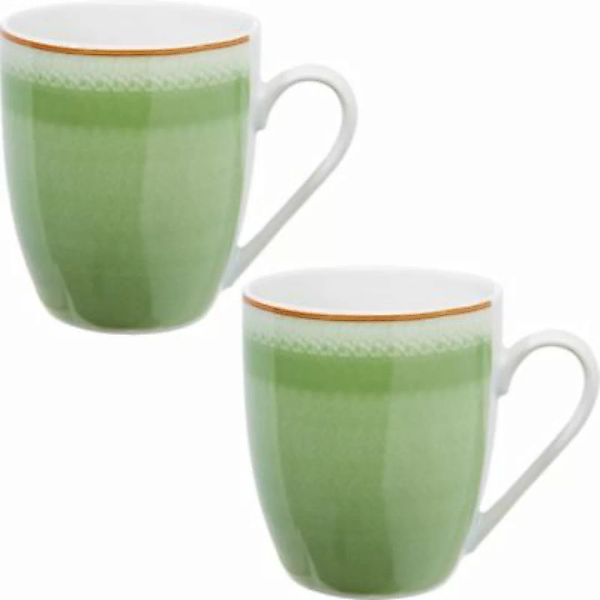 Erwin Müller Kaffeebecher  2er-Pack Porzellan Como grün günstig online kaufen