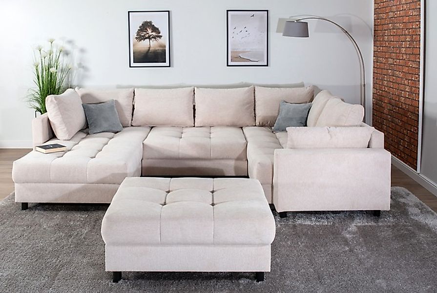 COLLECTION AB Wohnlandschaft »Toni U-Form mit Armlehne« inkl. Hocker und Zi günstig online kaufen