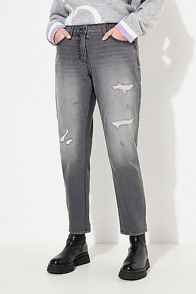 Ulla Popken Regular-fit-Jeans Boyfriend-Jeans Destroy-Effekte Stretch günstig online kaufen