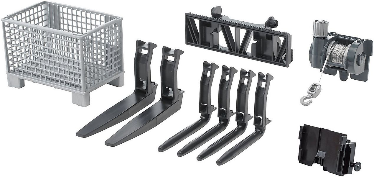 Bruder® Spielwelt Zubehörset Frontladergabel,Gitterpalette,Seilwinde (02318 günstig online kaufen