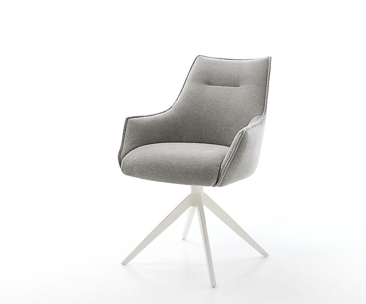 Drehstuhl Alja-Flex mit Armlehnen Strukturstoff Soft Grau Kreuzgestell brei günstig online kaufen