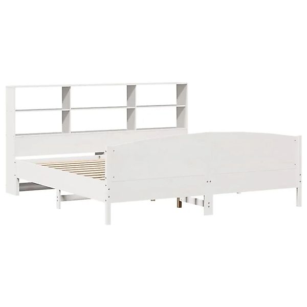 vidaXL Massivholzbett mit Regal ohne Matratze Weiß 180x200 cm Kiefer 332309 günstig online kaufen