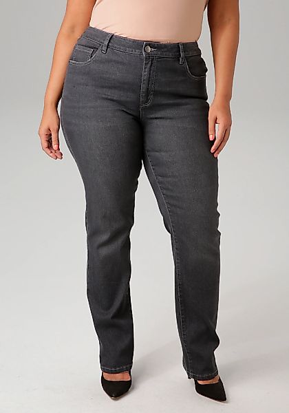 Aniston PLUS Straight-Jeans, mit leichtem Used-Effekt günstig online kaufen