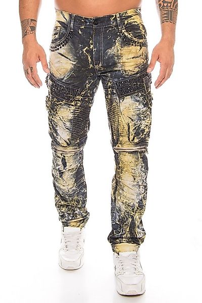 Cipo & Baxx Slim-fit-Jeans Herren Cargo Jeans Hose mit Strasssteinen Jeansh günstig online kaufen