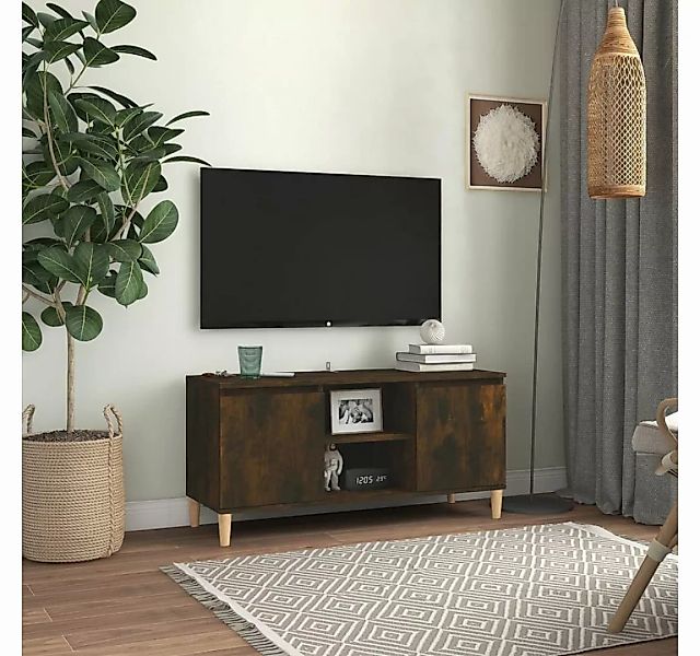 furnicato TV-Schrank mit Massivholz-Beinen Räuchereiche 103,5x35x50 cm günstig online kaufen
