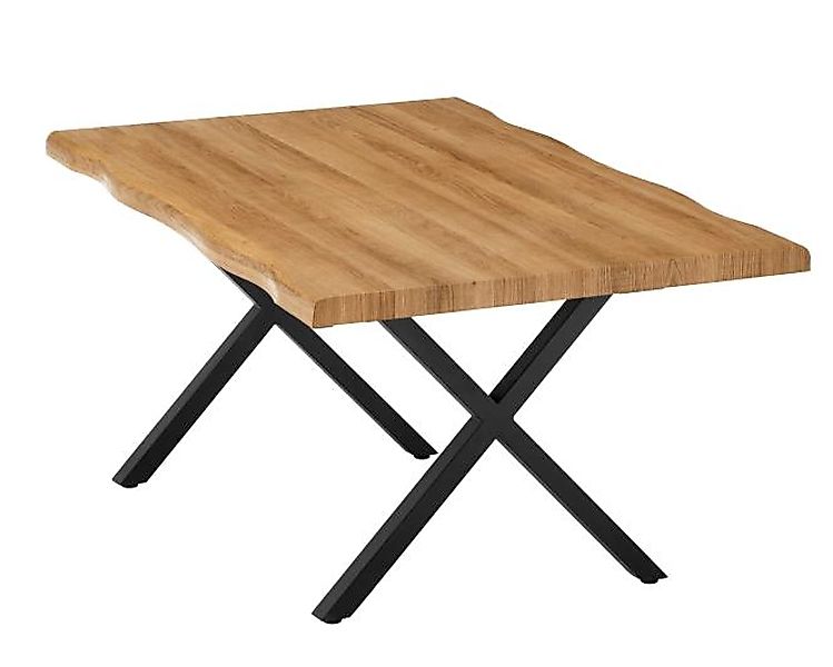 Esstisch ca. 90x140 cm Eiche / X-Gestell schwarz günstig online kaufen