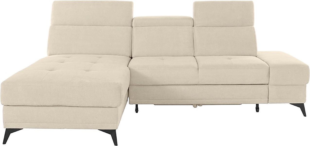 Home affaire Ecksofa "Cardiz L-Form" inkl.Kopfteilverstellung und Federkern günstig online kaufen