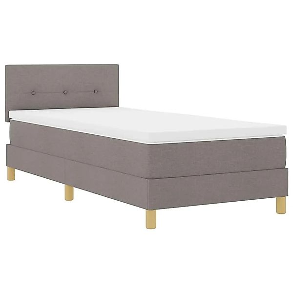 vidaXL Boxspringbett mit Matratze mit Kopfteil Taupe 90 x 200 cm Stoff 3338 günstig online kaufen