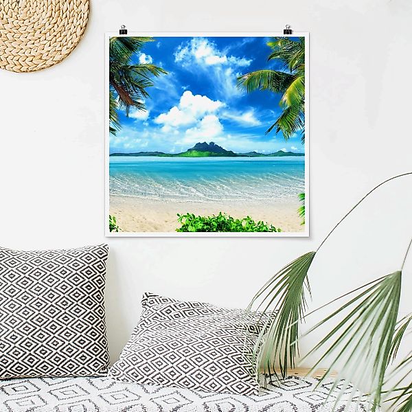 Poster - Quadrat Traumurlaub günstig online kaufen