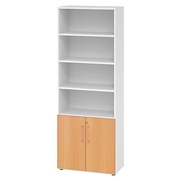 bümö Aktenschrank smart Kombischrank - 2 plus 4 Ordnerhöhen Dekor: Weiß/Buc günstig online kaufen