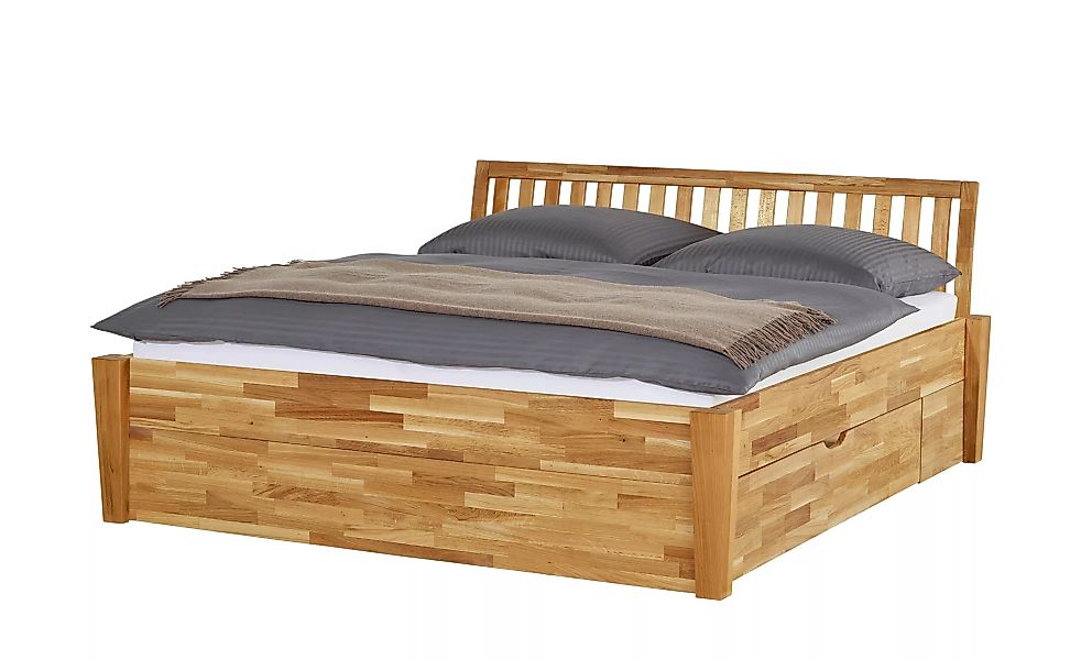 Massivholz-Bettgestell mit Bettkasten - holzfarben - 156 cm - 93 cm - Bette günstig online kaufen
