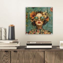 MuchoWow Acrylglasbild Frau - Blumen - günstig online kaufen