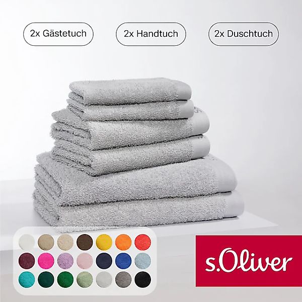 s.Oliver Handtuch Set »s.Oliver, Premium Qualität, 600 gr/m²«, (Set, 6 St., günstig online kaufen