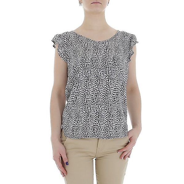 Ital-Design Kurzarmbluse Damen Elegant (85987261) Rüschen Print Top & Shirt günstig online kaufen