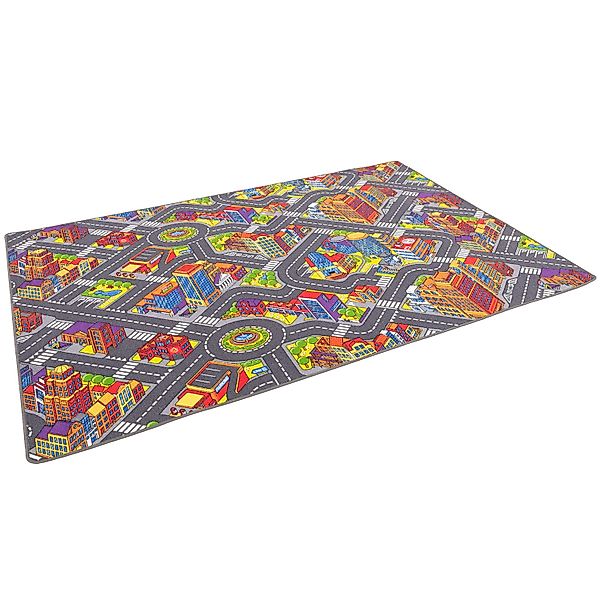Snapstyle Kinder Spiel Teppich Straßenteppich 3D Big City Bunt 160x160cm günstig online kaufen