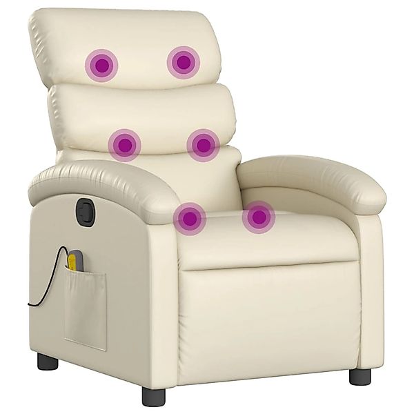 vidaXL Sessel Massagesessel Creme Kunstleder (1-St) günstig online kaufen