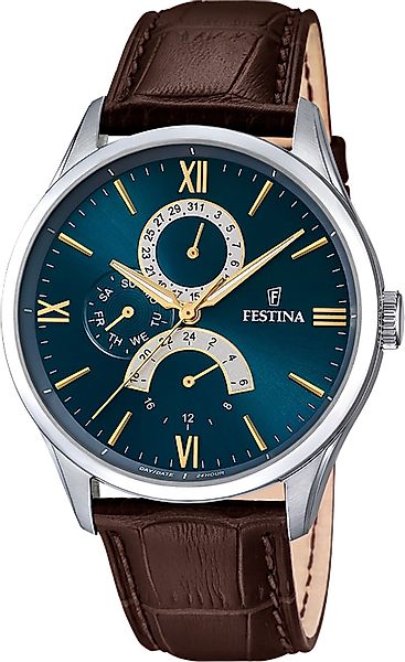 Festina Multifunktionsuhr Festina Herrenuhr Leder braun günstig online kaufen